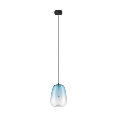 Luminosa Lighting Luminosa Oblo Slim Pendant Ceiling Light Blue, Matt Black Led 3W 140Lm 3000K - image 1
