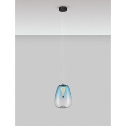 Luminosa Lighting Luminosa Oblo Slim Pendant Ceiling Light Blue, Matt Black Led 3W 140Lm 3000K - thumbnail 4