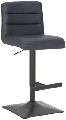 Lamboro Luscious Kitchen Bar Stool, Matt Black Footrest, Adjustable Swivel Gas Lift, Breakfast Bar & Home Barstool, Charcoal Grey - image 1