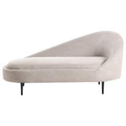 Beliani Right-Hand Chaise Longue Valreas Fabric Taupe - thumbnail 1