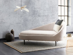 Beliani Right-Hand Chaise Longue Valreas Fabric Taupe - thumbnail 2