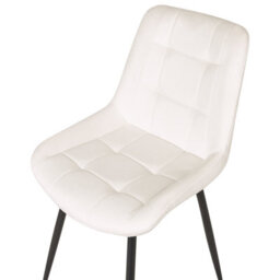 Beliani Set Of 2 Dining Chairs Melrose Velvet Off-White - thumbnail 7
