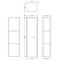 Hudson Reed Sarenna 352mm Tall Wall-Hung Cabinet Dove Grey Matt - thumbnail 3