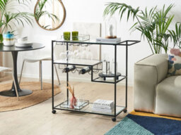 Beliani Kitchen Trolley Marcola Metal Black - thumbnail 2