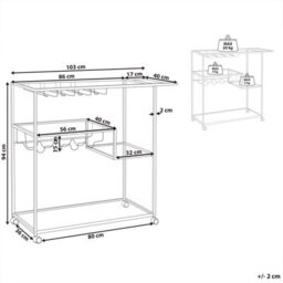 Beliani Kitchen Trolley Marcola Metal Black - thumbnail 3