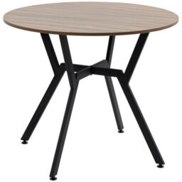 Homcom Small Kitchen Table With Black Steel Legs, Dining Table, Brown - thumbnail 2