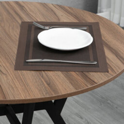 Homcom Small Kitchen Table With Black Steel Legs, Dining Table, Brown - thumbnail 8