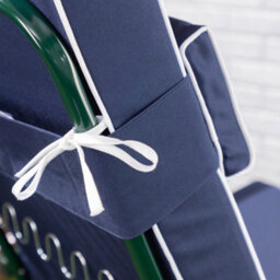 Alfresia Relaxer Garden Chair, Green Frame With Luxury Navy Blue Cushion - thumbnail 4