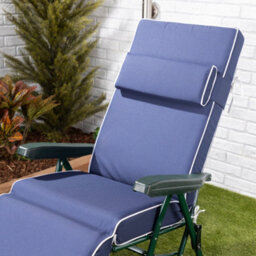 Alfresia Relaxer Garden Chair, Green Frame With Luxury Navy Blue Cushion - thumbnail 2