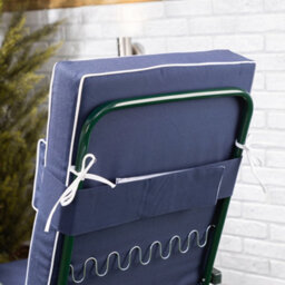 Alfresia Relaxer Garden Chair, Green Frame With Luxury Navy Blue Cushion - thumbnail 3