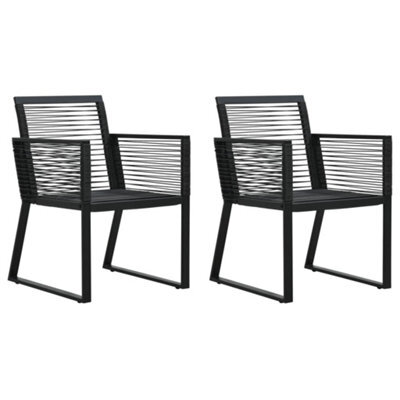 Berkfield Garden Chairs 2 Pcs Black Pvc Rattan - image 1