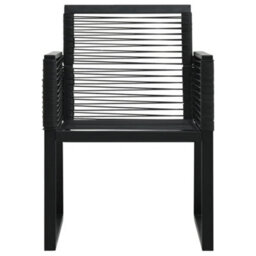 Berkfield Garden Chairs 2 Pcs Black Pvc Rattan - thumbnail 3