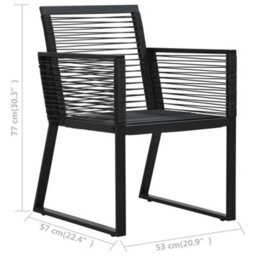 Berkfield Garden Chairs 2 Pcs Black Pvc Rattan - thumbnail 9