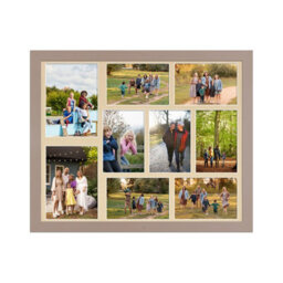 AK Frames 20X16 Rose Gold Modern Multi Photo Frame With Ivory Mount - Holds 9 Apertures (2X) 7X5, (7X) 6X4 Photos