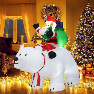 Inflatable Christmas Santa Claus Blow-Up Santa Claus Decoration With Led Lights