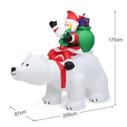 Inflatable Christmas Santa Claus Blow-Up Santa Claus Decoration With Led Lights - thumbnail 2