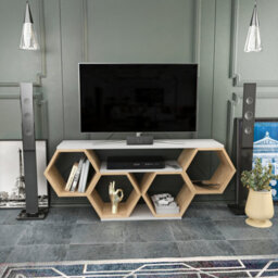 Decorotika Honey Tv Stand Tv Unit For Tvs Up To 55 Inch Sapphire Oak And White - thumbnail 1