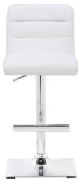 Lamboro Luscious Breakfast Bar Stool, Chrome Footrest, Height Adjustable Swivel Gas Lift, Home Bar & Kitchen Faux-Leather Barstool, White - thumbnail 3