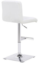 Lamboro Luscious Breakfast Bar Stool, Chrome Footrest, Height Adjustable Swivel Gas Lift, Home Bar & Kitchen Faux-Leather Barstool, White - thumbnail 4
