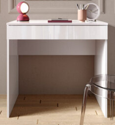 FurniComp LTD Furnicomp Kompact Small White Gloss Home Office Desk/dressing Table - thumbnail 2