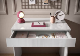 FurniComp LTD Furnicomp Kompact Small White Gloss Home Office Desk/dressing Table - thumbnail 3