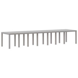 Berkfield Garden Dining Set 17 Pcs Light Grey Polt Rattan - thumbnail 4