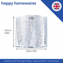 Happy Homewares Unique And Beautiful Polished Chrome Metal Forest Design Ceiling Pendant Shade - thumbnail 6