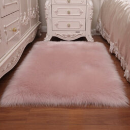 Living And Home Pink Rectangle Soft Shaggy Rug Kids Rooms Decor Floor Rugs 90Cm (L) X 60 Cm (W) - thumbnail 3