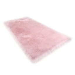 Living And Home Pink Rectangle Soft Shaggy Rug Kids Rooms Decor Floor Rugs 90Cm (L) X 60 Cm (W) - thumbnail 6