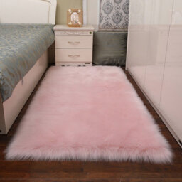 Living And Home Pink Rectangle Soft Shaggy Rug Kids Rooms Decor Floor Rugs 90Cm (L) X 60 Cm (W) - thumbnail 5