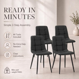 Bravich Zurich Faux Leather Embossed Dining Chair - Black - thumbnail 9