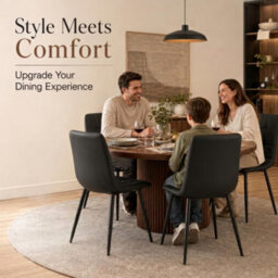 Bravich Zurich Faux Leather Embossed Dining Chair - Black - thumbnail 5