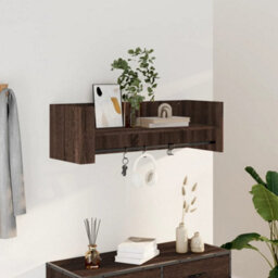 Berkfield Wall Shelf Brown Oak 100X35X30.5 Cm Engineered Wood - thumbnail 1