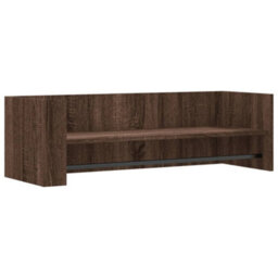 Berkfield Wall Shelf Brown Oak 100X35X30.5 Cm Engineered Wood - thumbnail 2