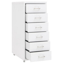 Vidaxl Mobile File Cabinet White 28X41X69 Cm Metal - thumbnail 5