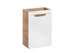 Impact Furniture Wall Hung Bathroom Cloakroom Furniture Set 400mm Vanity Unit With Sink Wall Storage Cabinets White Gloss Oak Arub - thumbnail 3