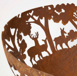 Fallen Fruits Oxidised Rust Effect Woodland Fire Pit Basket Bowl Cast Iron - thumbnail 3