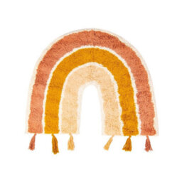 Sass & Belle Rainbow Tassel Children's Shaggy Rug Floor Mat, Coral - 50 X 60Cm - thumbnail 1
