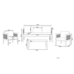 Wyld And Coco 5-Seater L-Shaped Outdoor Sofa Set - White Cushions, Brown Aluminium Frame, Tempered Glass Coffee Table - thumbnail 5