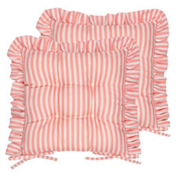 Wylder Millie Ruffle 2 Pack Indoor/outdoor Seat Pads, Pink, 43 X 43Cm - thumbnail 1