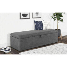 Ashfield Premium Slate Grey Fabric Blanket Box - thumbnail 1