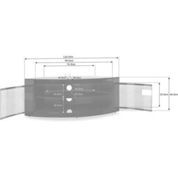 "Homeology Pangea Gloss Black Curved Tru-Corner Beam-Thru Doors Up To 50"" Tv Cabinet" - thumbnail 8