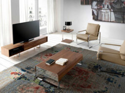 Angel Cerda Stylish Rectangular Coffee Table In Walnut And Chrome Steel - thumbnail 7