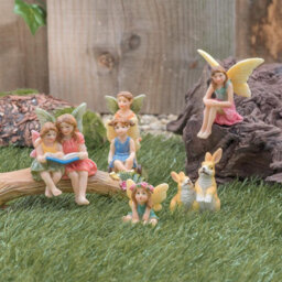 Pelle & Sol Mini Fairy Garden Figurines - Set Of 6 - Waterproof Outdoor Ornament Statues - Decorative Accessories For Garden Décor - thumbnail 2