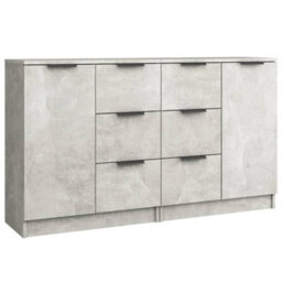 Vidaxl Sideboards 2 Pcs Concrete Grey 60X30X70 Cm Engineered Wood - thumbnail 2