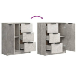 Vidaxl Sideboards 2 Pcs Concrete Grey 60X30X70 Cm Engineered Wood - thumbnail 7