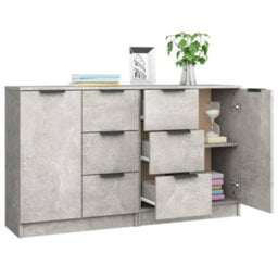 Vidaxl Sideboards 2 Pcs Concrete Grey 60X30X70 Cm Engineered Wood - thumbnail 4