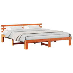 Berkfield Modern Pine Wood Bed Frame Wax Brown Solid Wood 180 X 200 Cm - thumbnail 3