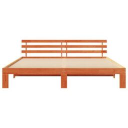 Berkfield Modern Pine Wood Bed Frame Wax Brown Solid Wood 180 X 200 Cm - thumbnail 5