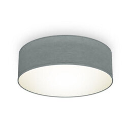 B.k.licht Bulb Socket E27 Grey Fabric Shade Ceiling Lamp (Dia)30Cm